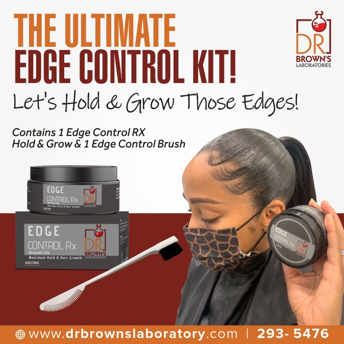 Ultimate Edge Control Kit: Contains 1 Edge Control RX Hold & Grow & 1 Edge Control Brush