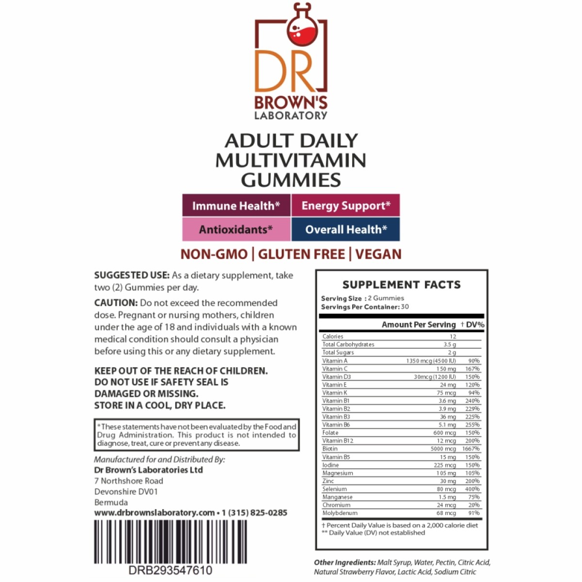 Adult Daily Multivitamin Gummies -  (30 Day Supply)