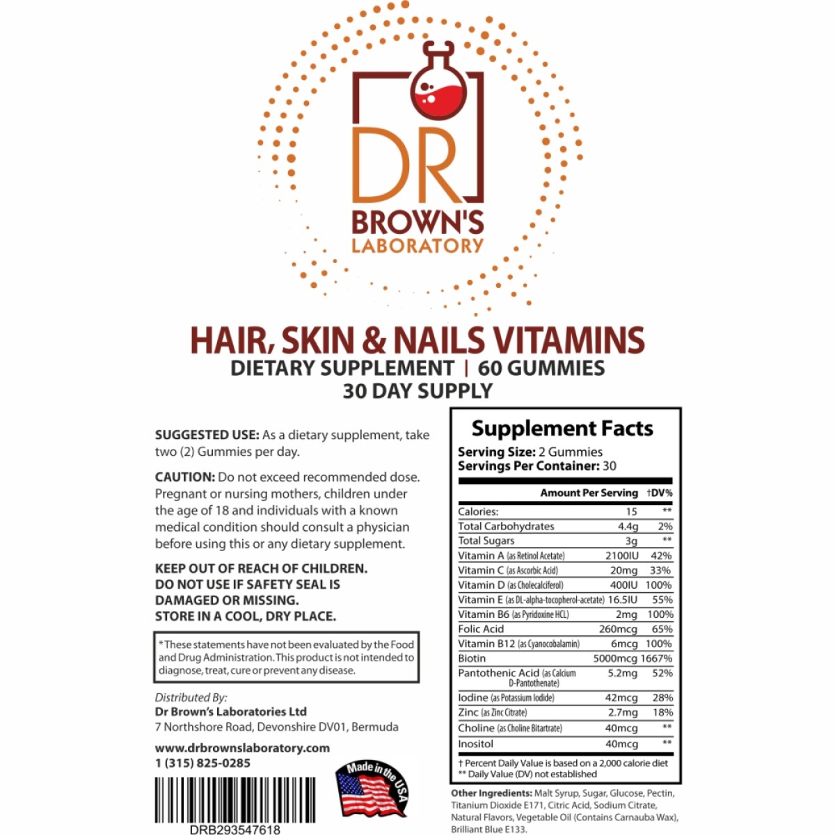 Dr. Brown's Hair, Skin & Nails Vitamins